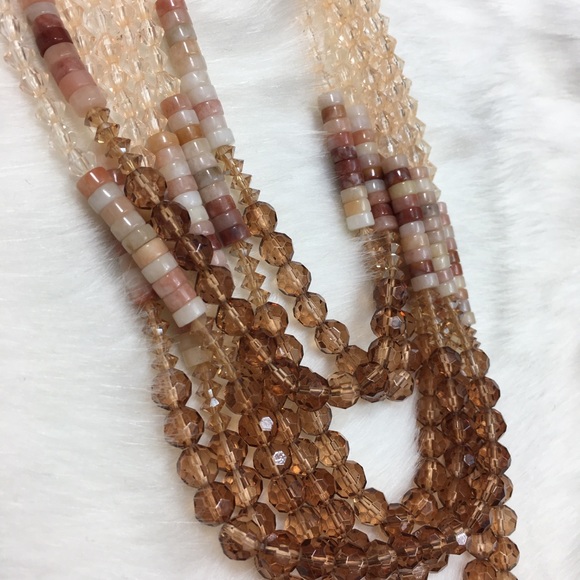Brown Topaz & Champagne Bead 7-Strand Necklace - Picture 5 of 7